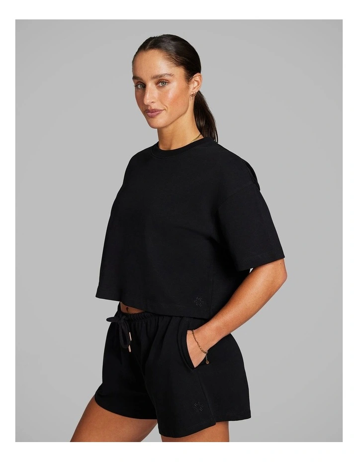 Oversize Hip Length Tee in Black image 3