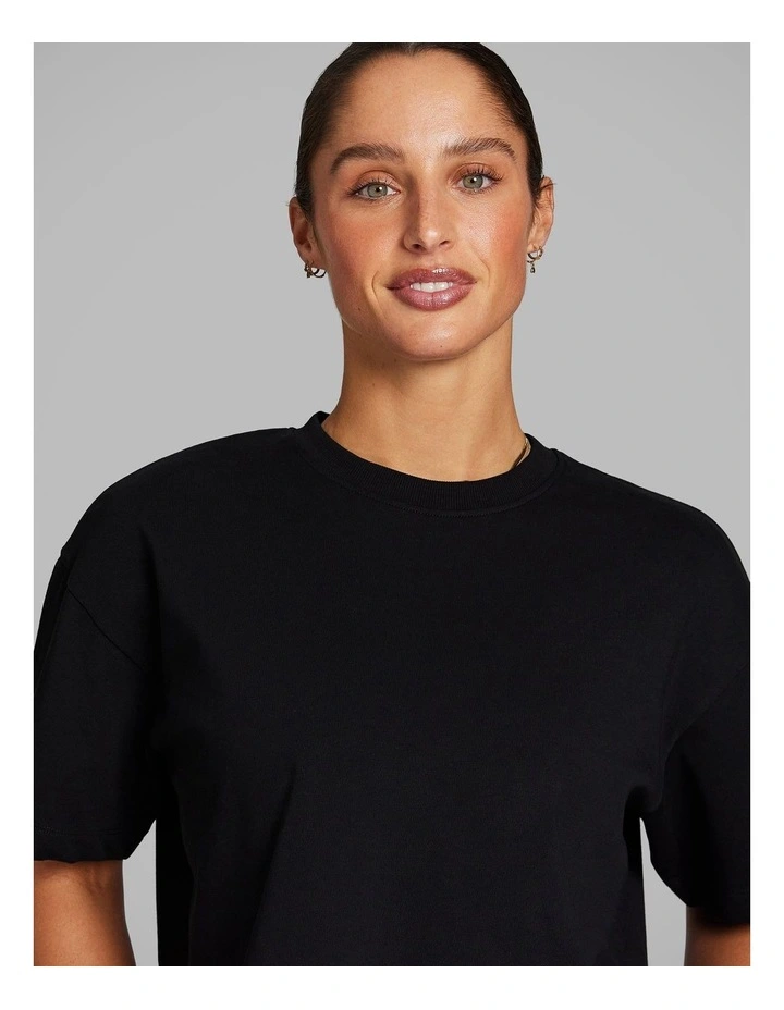 Oversize Hip Length Tee in Black image 4