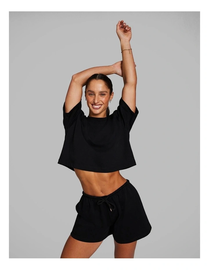 Oversize Hip Length Tee in Black image 7