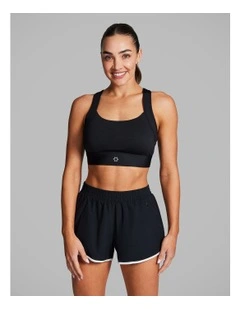 Layered High Impact Sports Bra Jet in Black