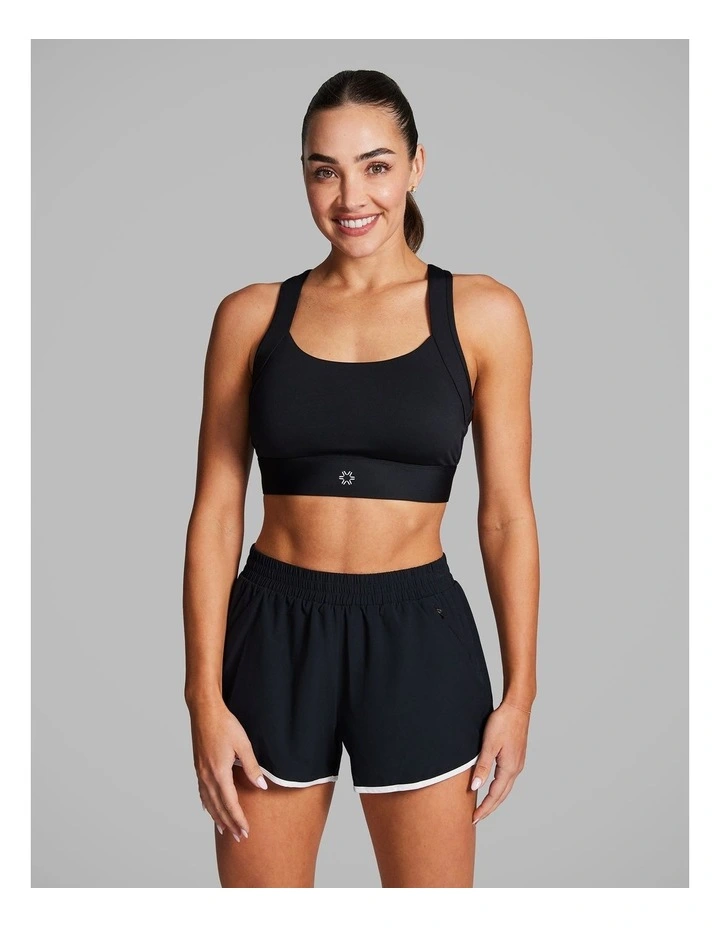 Layered High Impact Sports Bra Jet in Black image 1