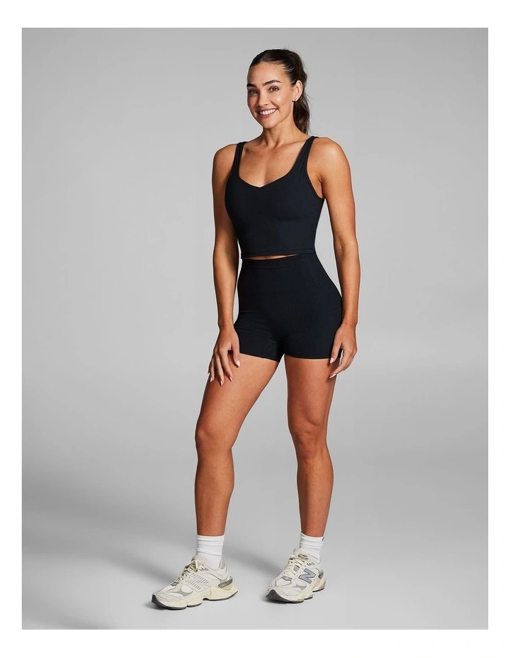 Luxesoft Rib Longline Sports Bra in Black image 5