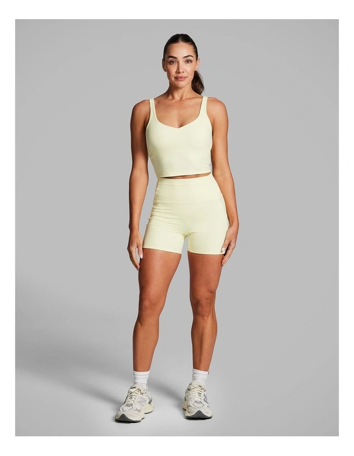 Luxesoft Rib Longline Sports Bra in Yellow image 5