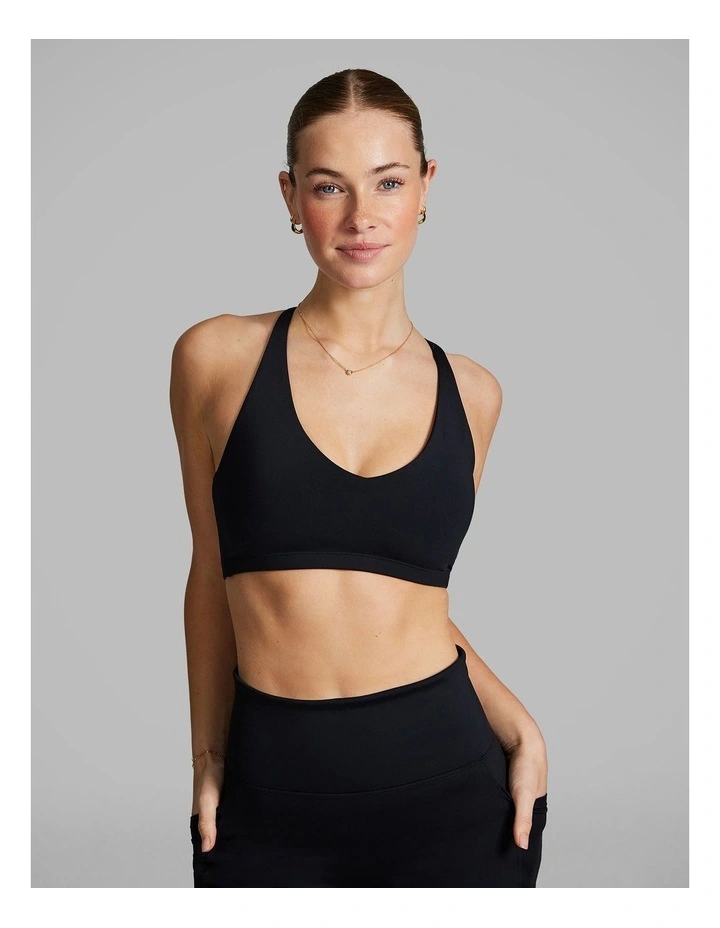 Gym And Swim Medium Impact Sports Bra Black image 1