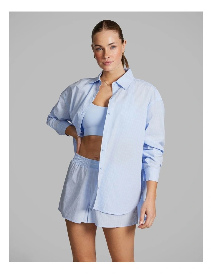 Cotton Stripe Shirt in Blue image 1