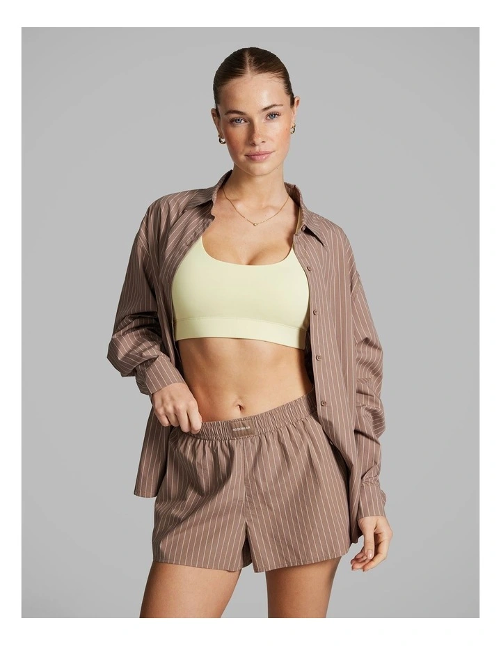 Cotton Stripe Shirt in Caramel image 1