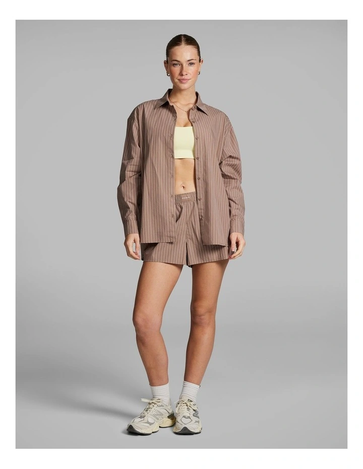 Cotton Stripe Shirt in Caramel image 5