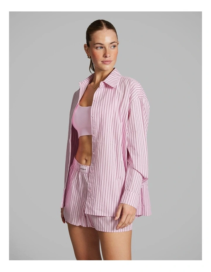 Cotton Stripe Shirt in Rosewater image 2