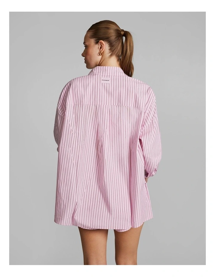 Cotton Stripe Shirt in Rosewater image 3