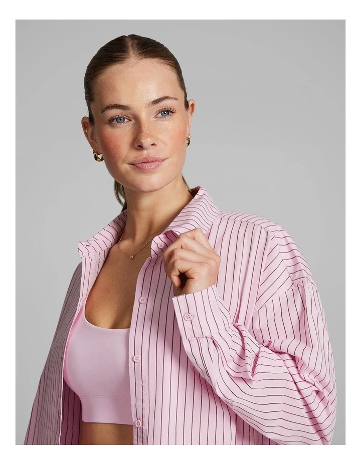 Cotton Stripe Shirt in Rosewater image 4