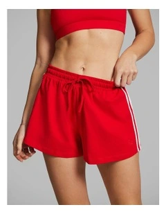 Lane Marker Cotton Shorts Bright Red