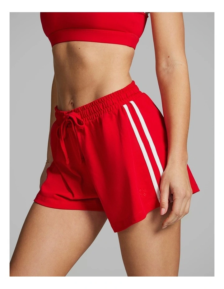 Lane Marker Cotton Shorts Bright Red image 2