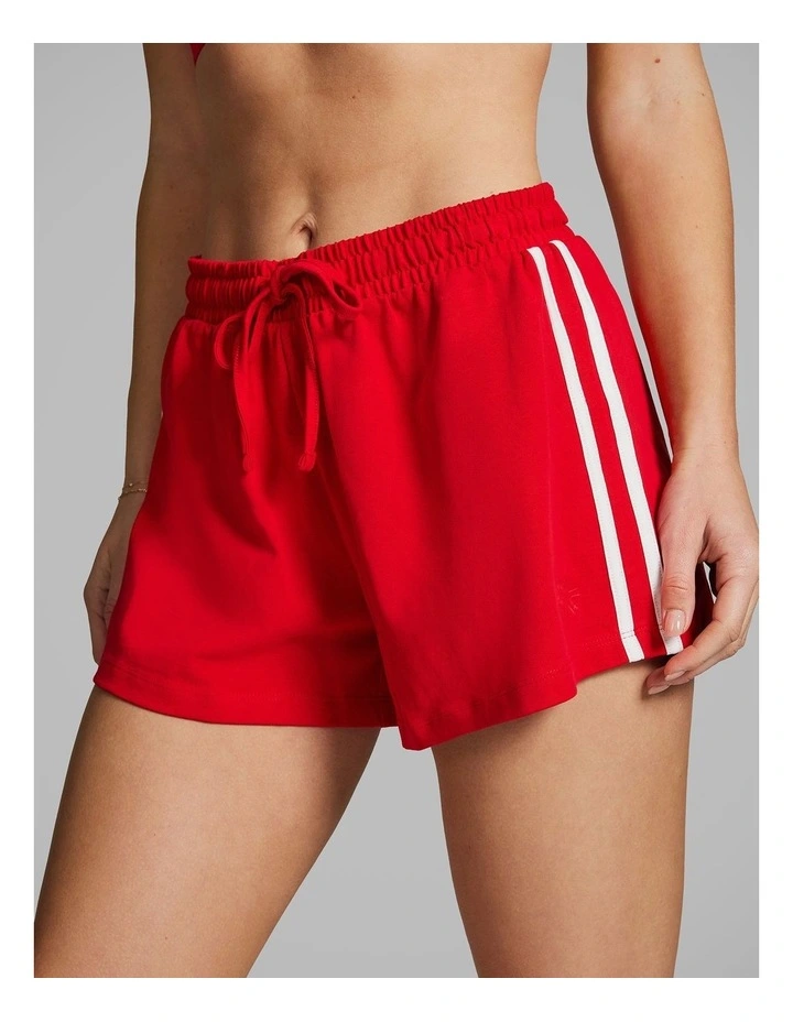 Lane Marker Cotton Shorts Bright Red image 4