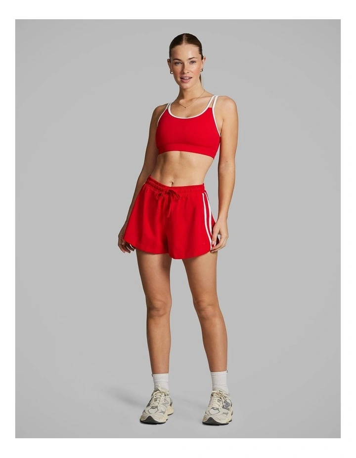 Lane Marker Cotton Shorts Bright Red image 5