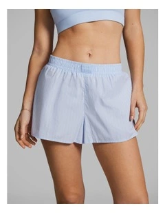 Cotton Stripe Shorts in Blue
