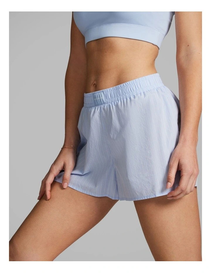 Cotton Stripe Shorts in Blue image 2