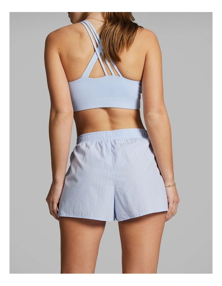 Cotton Stripe Shorts in Blue image 3