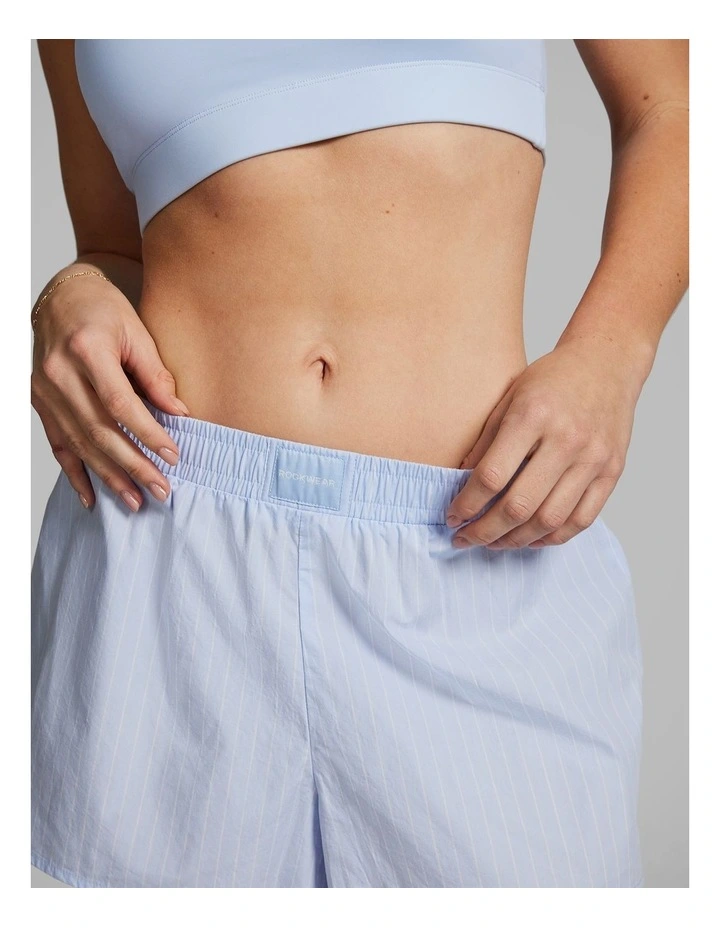 Cotton Stripe Shorts in Blue image 4