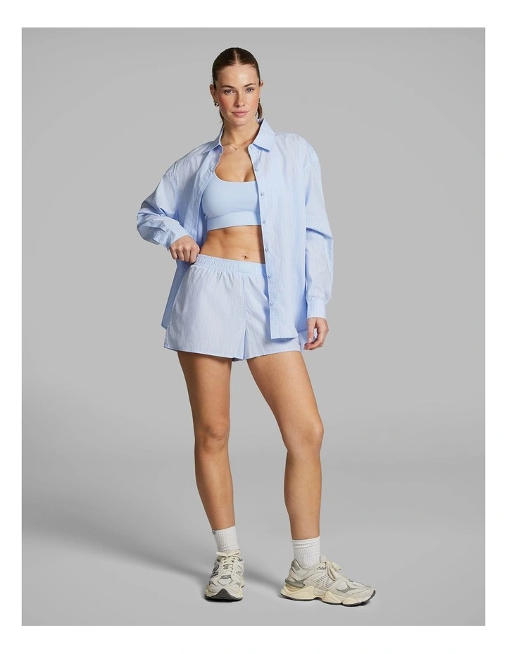 Cotton Stripe Shorts in Blue image 5