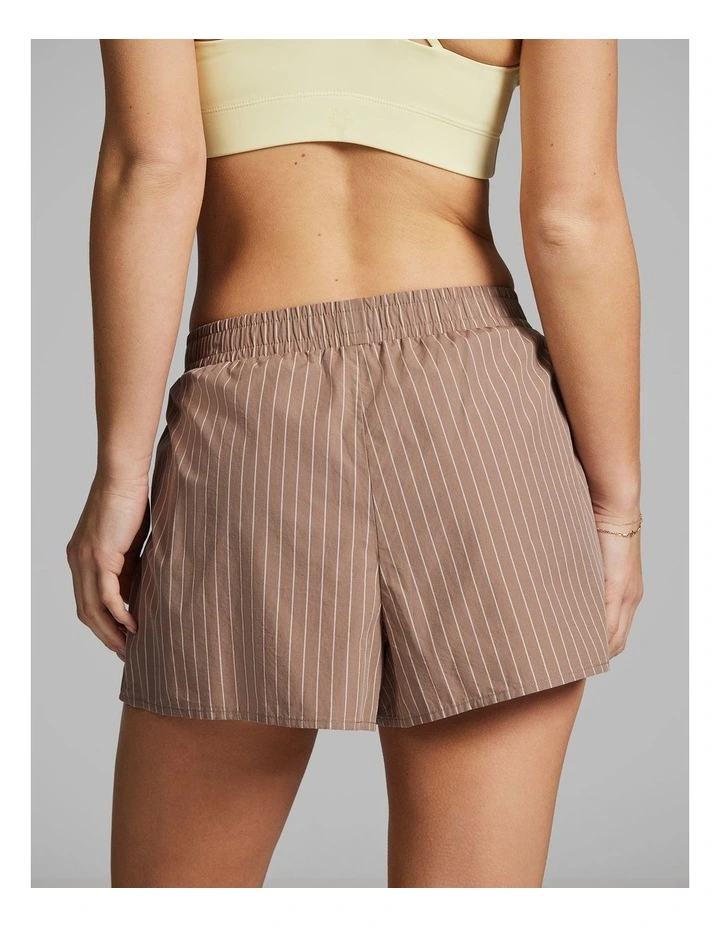 Cotton Stripe Shorts in Caramel image 3