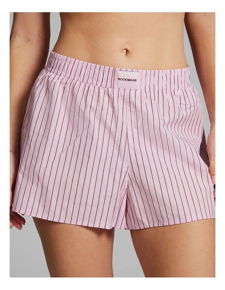 Cotton Stripe Shorts in Rosewater image 4
