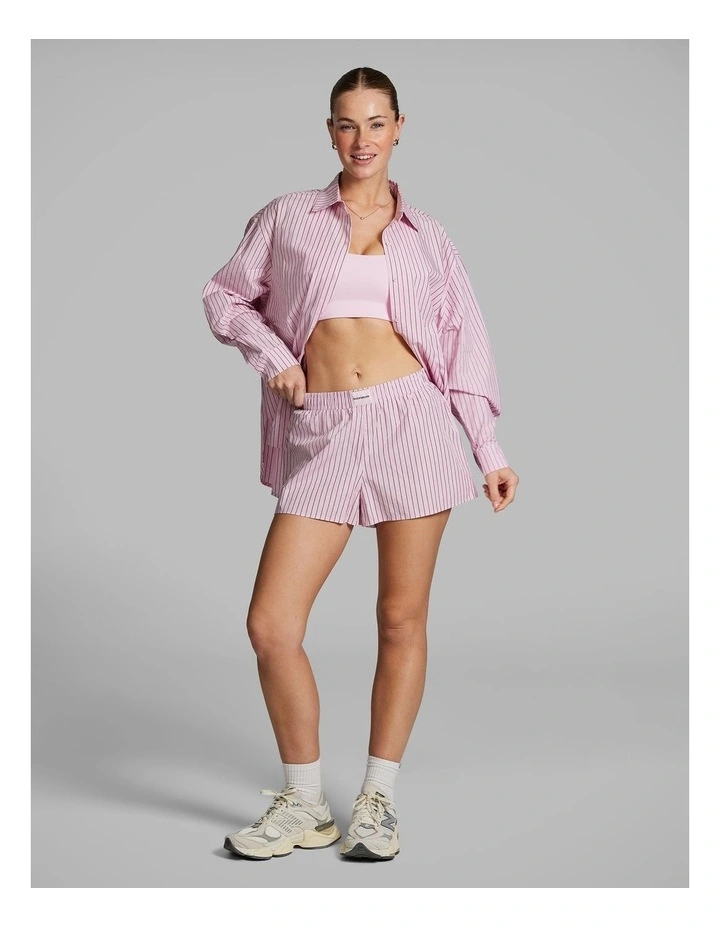 Cotton Stripe Shorts in Rosewater image 5