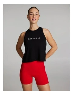 Fleur Hip Length Tank in Black