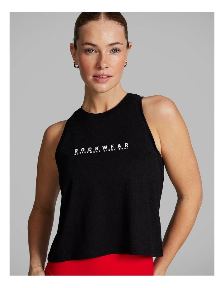 Fleur Hip Length Tank in Black image 4