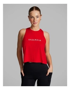 Fleur Hip Length Tank in Bright Red