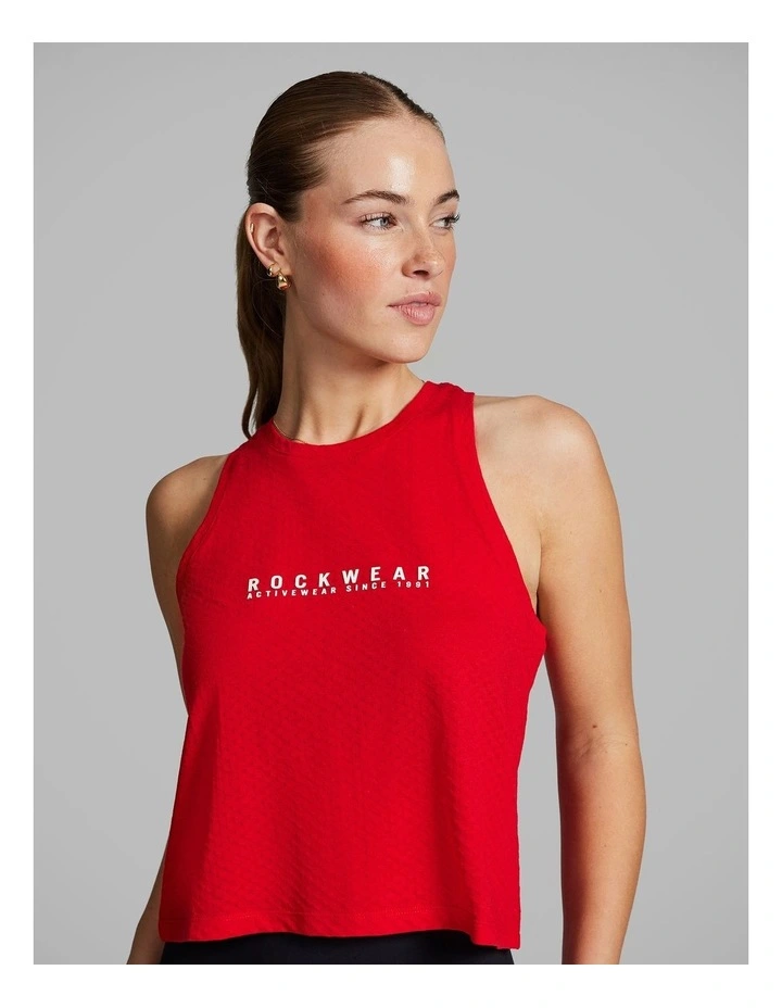 Fleur Hip Length Tank in Bright Red image 4