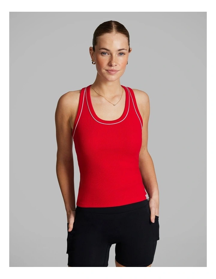 Streamline Rib Tank in Bright Red image 1