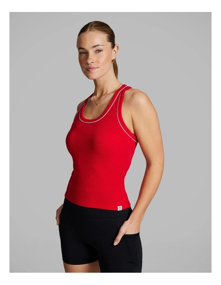 Streamline Rib Tank in Bright Red image 2