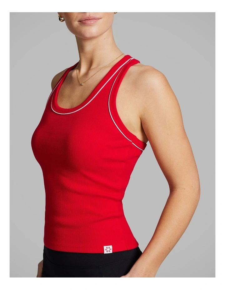 Streamline Rib Tank in Bright Red image 4