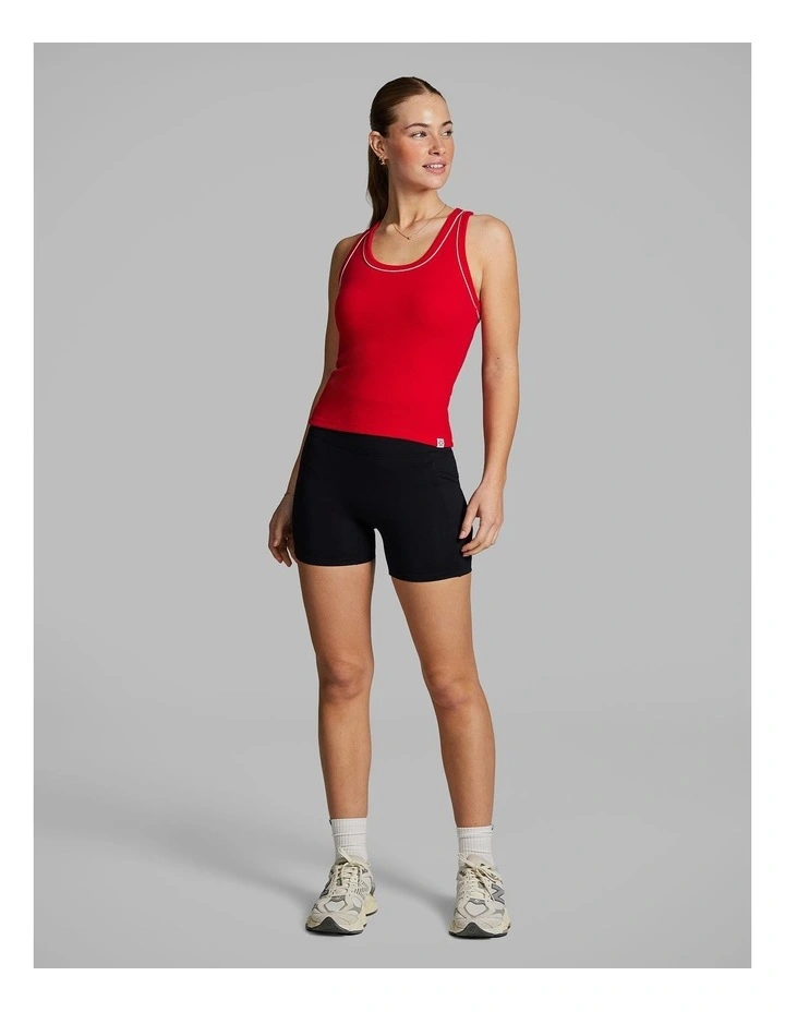 Streamline Rib Tank in Bright Red image 5