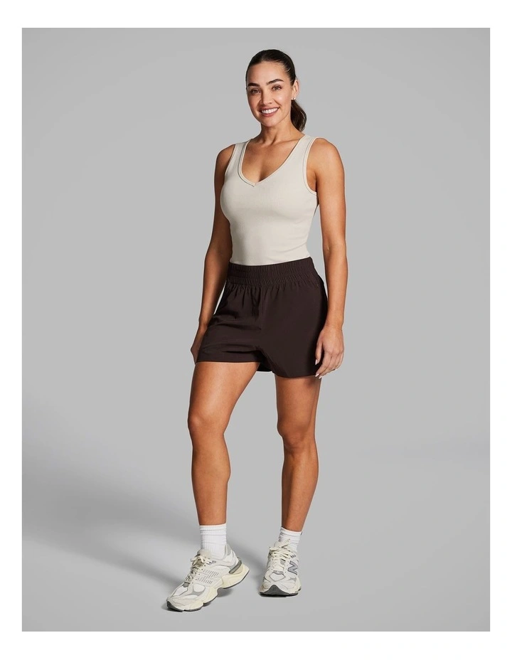 V Neck Rib Tank in Vanilla image 5