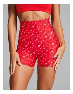 Gym And Swim Mid Thigh Bike Shorts in Multi
