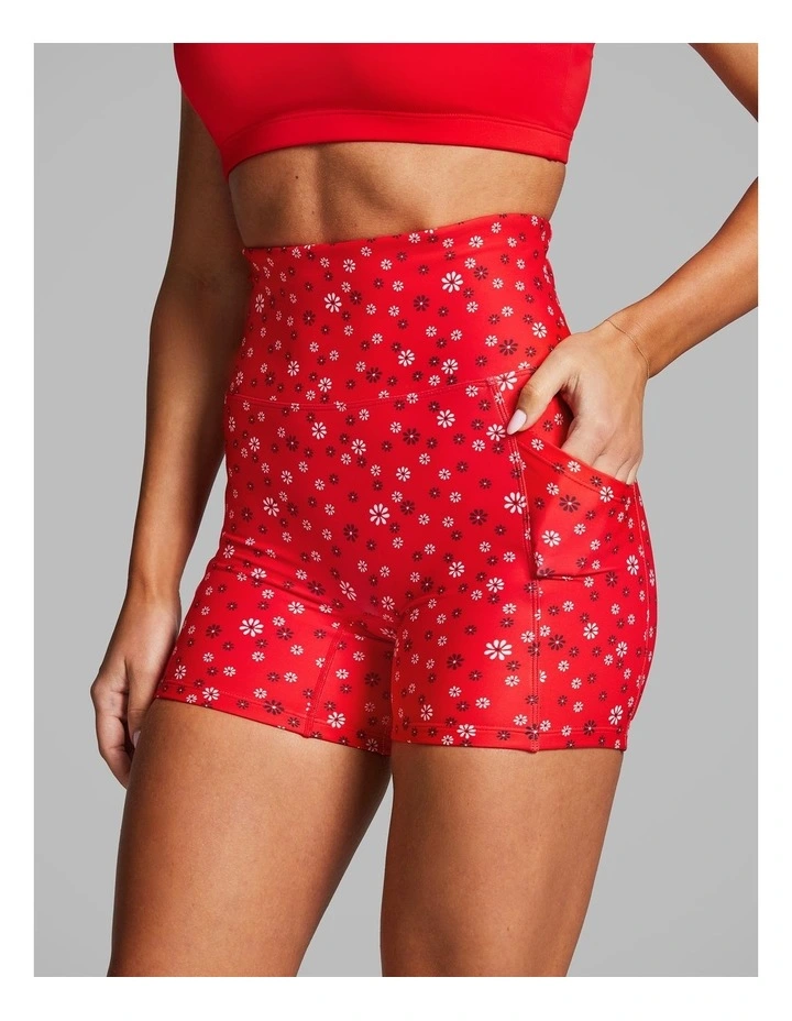 Gym And Swim Mid Thigh Bike Shorts in Multi image 3