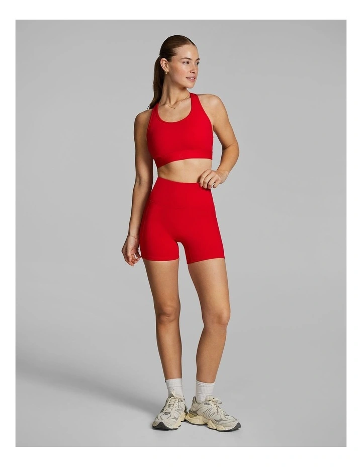 Gym And Swim Mid Thigh Bike Shorts in Red image 5