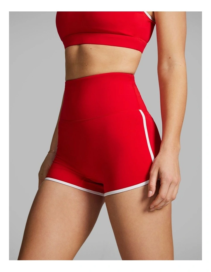 Gym And Swim Booty Shorts in Red image 2