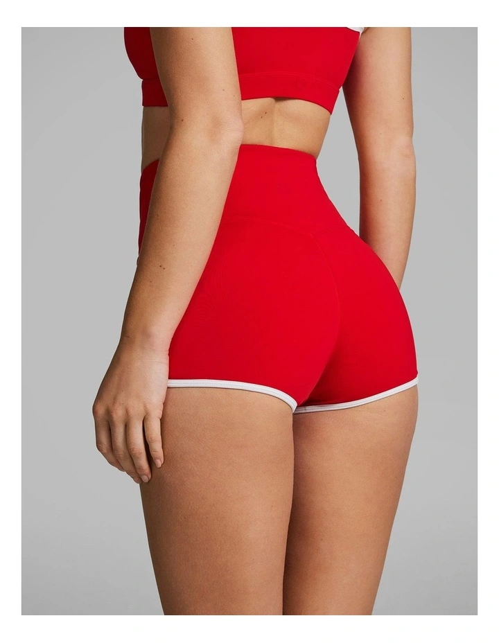 Gym And Swim Booty Shorts in Red image 3