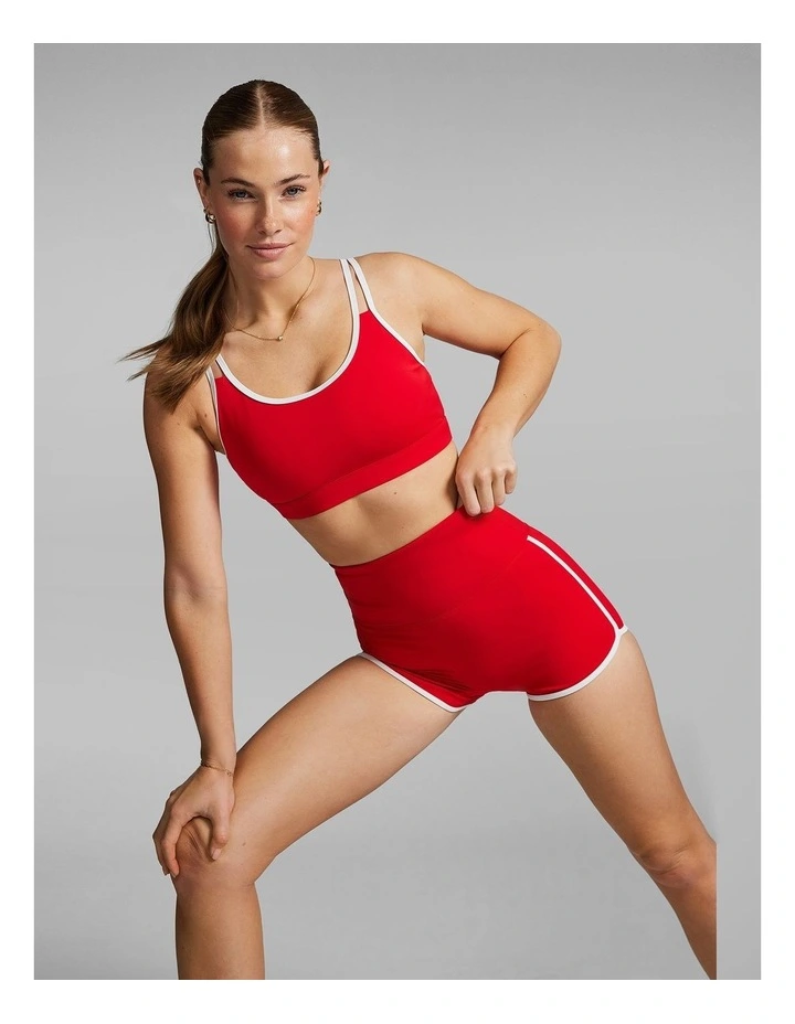 Gym And Swim Booty Shorts in Red image 6