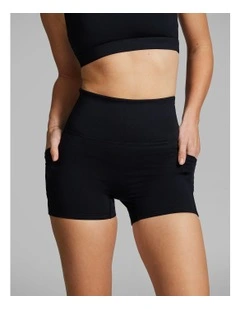 Gym And Swim Longline Booty Shorts Black