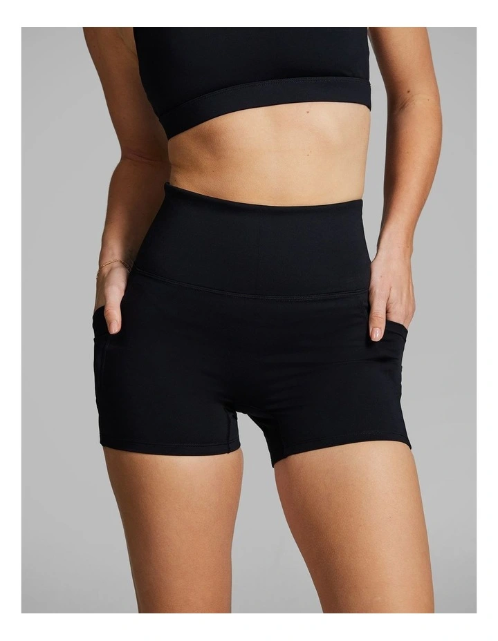 Gym And Swim Longline Booty Shorts Black image 1