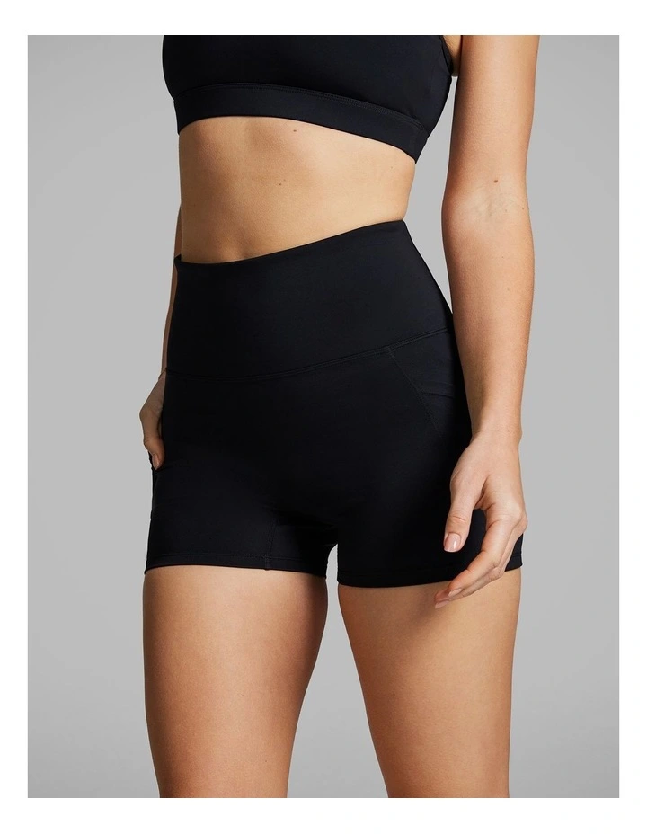 Gym And Swim Longline Booty Shorts Black image 2