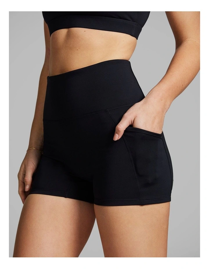 Gym And Swim Longline Booty Shorts Black image 4