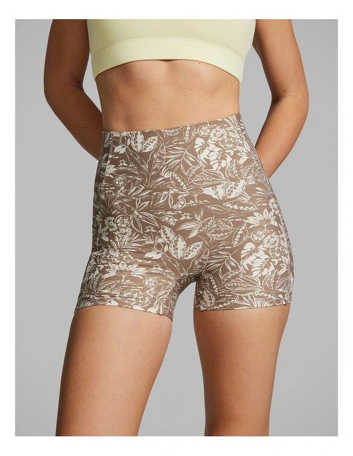 No Front Seam High Rise Longline Booty Shorts Neutral Palm image 1
