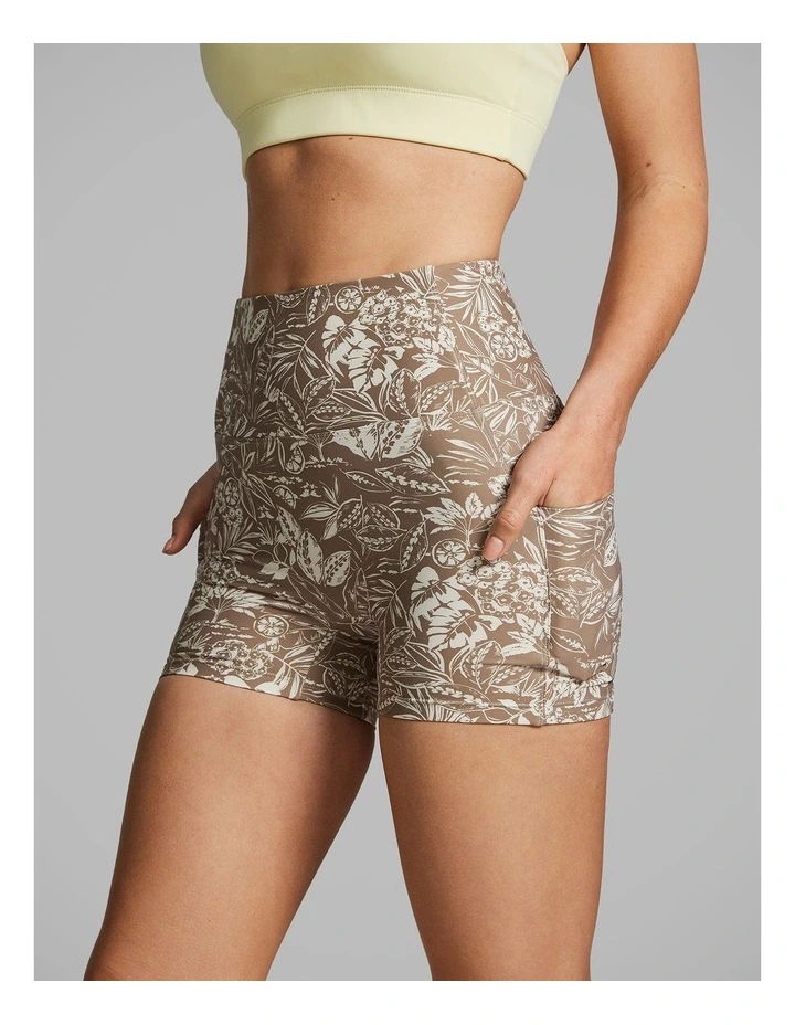 No Front Seam High Rise Longline Booty Shorts Neutral Palm image 2