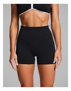 Blocked Longline Booty Shorts in Black/White