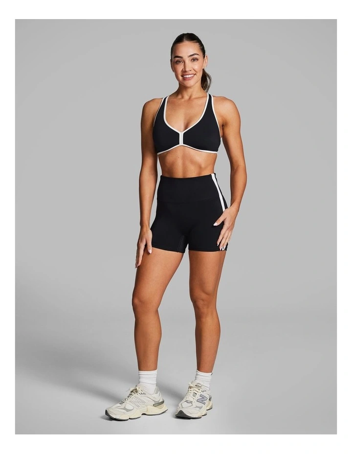 Blocked Longline Booty Shorts in Black/White image 5