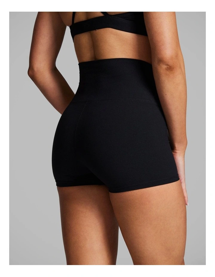 Luxesoft Ruched Front Booty Shorts in Black image 2